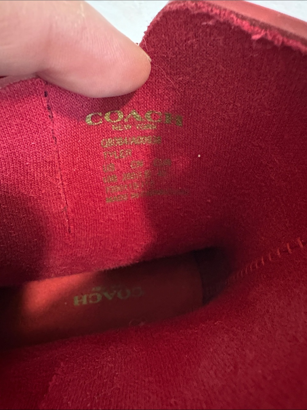 Coach Red Gloss Tyler Rain Boots 10B - Picture 3 of 8